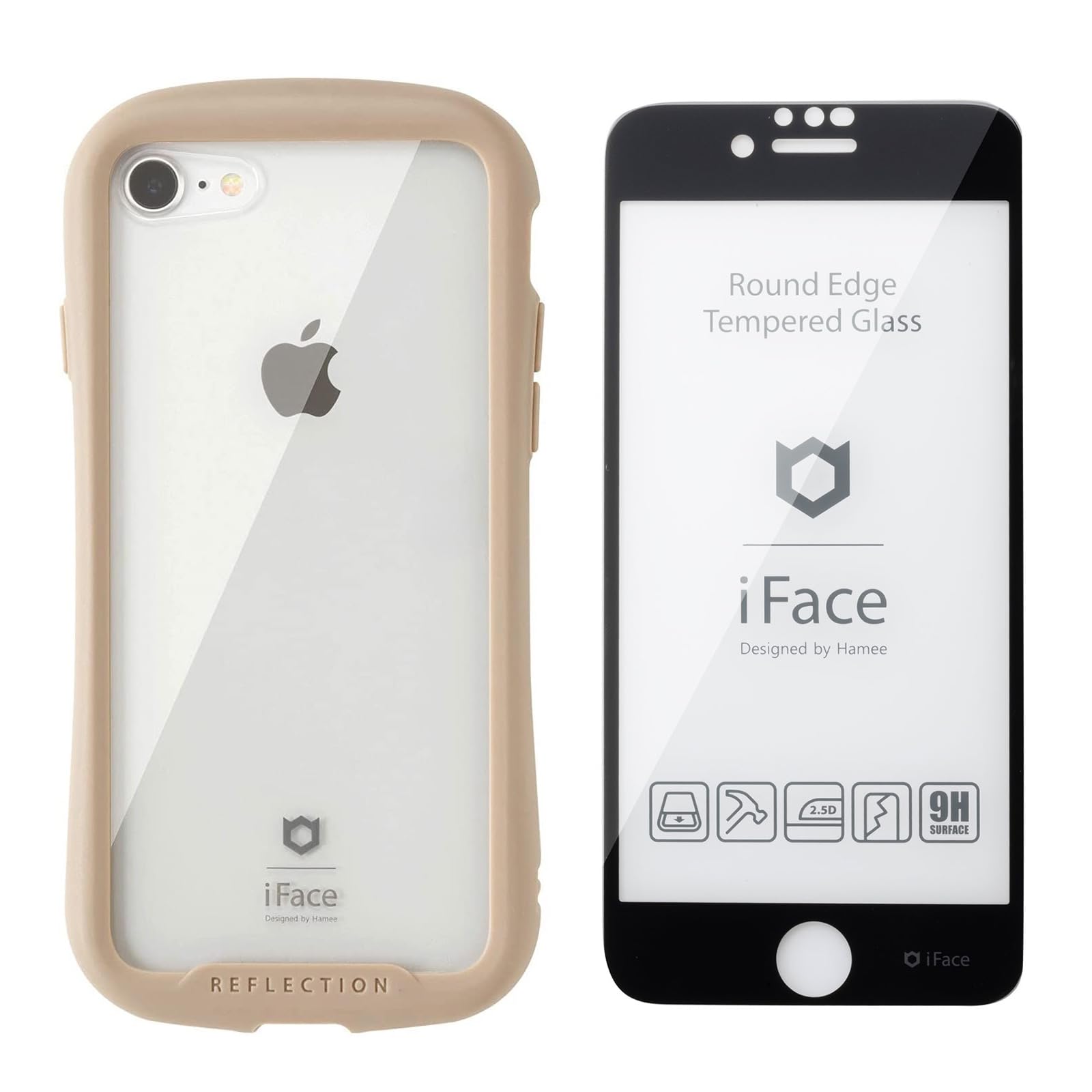 iFace クリアケース iPhone8/7/SE2専用ベージュ リフレクション